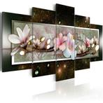 8 Magnolia Bloemen 5Luik Canvas Schilderij 200x100 in 2maten, Ophalen of Verzenden