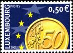 Luxemburg 2001 : de Euro - 0.50 euro munt, Postzegels en Munten, Postzegels | Europa | Overig, Luxemburg, Verzenden, Postfris