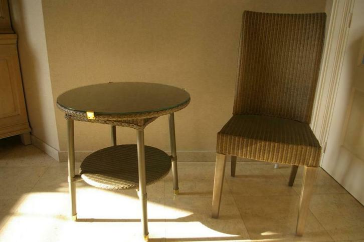 bijzettafel, Huis en Inrichting, Tafels | Bijzettafels, Zo goed als nieuw, Rond, 45 tot 60 cm, 55 tot 75 cm, Overige materialen