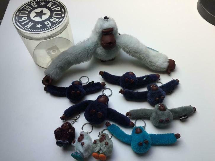 9 kleine en een grootte Kipling aap, Verzamelen, Sleutelhangers, Gebruikt, Ophalen