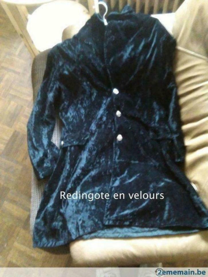 Redingote en velours, Kleding | Heren, Kostuums en vesten, Gedragen, Maat 48/50 (M), Zwart, Ophalen of Verzenden