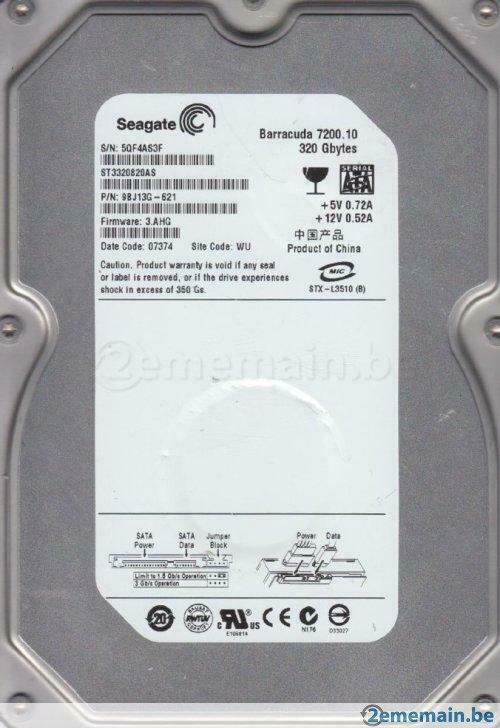 Disque Dur Seagate 3,5pouce 320 Gb, Informatique & Logiciels, Disques durs, Utilisé, Enlèvement