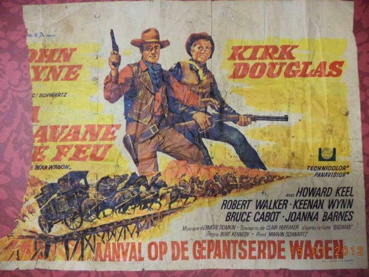 Affiche film 'De aanval op de gepantserde wagen', B. Kennedy, Verzamelen, Posters, Gebruikt, Ophalen of Verzenden