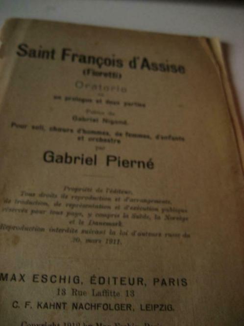 Saint François d'Assise Oratorio 1912, Antiquités & Art, Antiquités | Livres & Manuscrits, Enlèvement ou Envoi