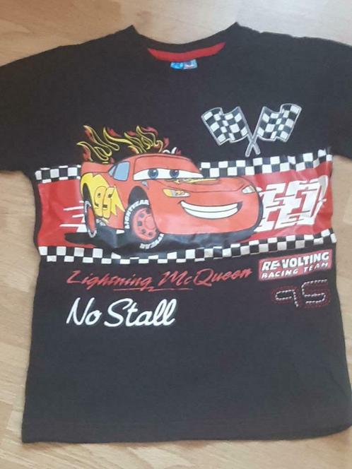 T-shirt korte mouw Cars Lightning McQueen 122-128-zwart+tek, Kinderen en Baby's, Kinderkleding | Maat 128, Nieuw, Jongen, Shirt of Longsleeve