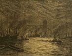Litho Omer Coppens - “Tower bridge Londres” (1917), Antiek en Kunst, Ophalen of Verzenden