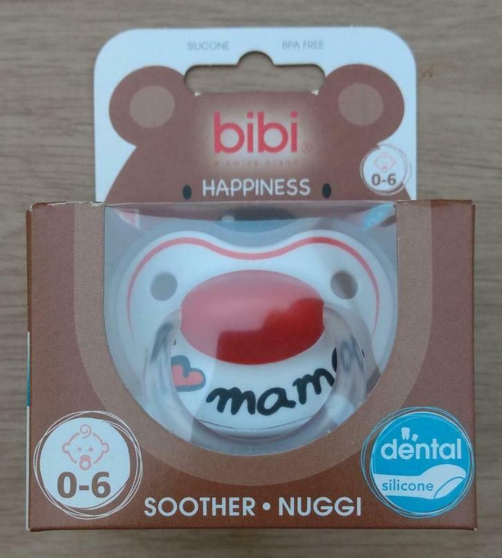 Tétine bibi Happiness (I Love Mama) 0-6 m neuve, Enfants & Bébés, Aliments pour bébé & Accessoires, Neuf, Enlèvement ou Envoi
