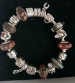 pandora armband met bedels, safety chain, clips,...