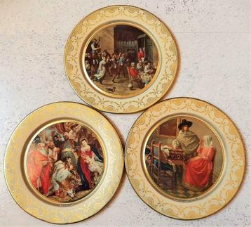 Vintage blikken bordjes schilders Rubens Vermeer Teniers, Antiek en Kunst, Ophalen of Verzenden