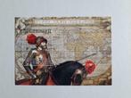 Postzegel : Portret van Karel V te paard en wereldkaart, Ophalen of Verzenden, Postfris