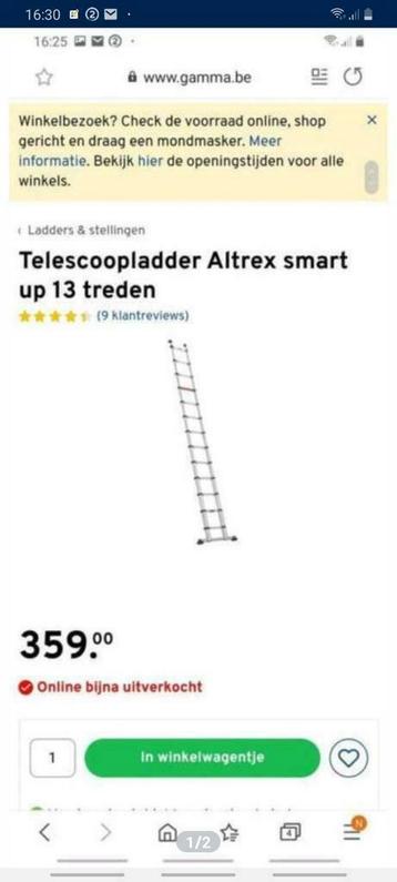 Ladder Altrex,  telescopisch  beschikbaar voor biedingen
