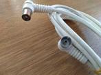 Coax kabel wit mannelijk / vrouwelijk - 295 cm, Audio, Tv en Foto, Audiokabels en Televisiekabels, Ophalen of Verzenden