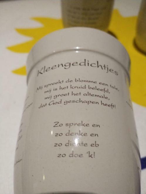 Guido Gezelle - Guido Gezellejaar 1999 stenen potten 3 stuks, Verzamelen, Poëzieplaatjes, Ophalen of Verzenden
