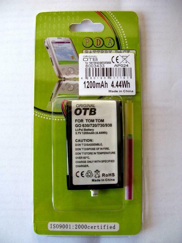 Accu - Batterij Tomtom Go–530-630-720-730-740-930 1200mah, Audio, Tv en Foto, Accu's en Batterijen, Nieuw, Oplaadbaar, Ophalen of Verzenden