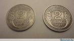 2 munten van 2 frank 1947 en 1948 TTB Frankrijk Morlon, Postzegels en Munten, Munten | Europa | Euromunten, 2 euro, Frankrijk