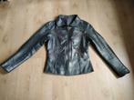 Leren dames jack zilver grijs, Ophalen of Verzenden, Zo goed als nieuw, Maat 36 (S), Grijs