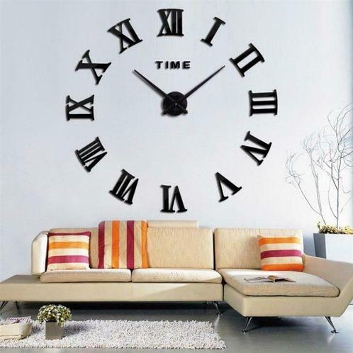 Horloge Murale géante design, 90-100 cm Neuve Noir, ref02, Maison & Meubles, Accessoires pour la Maison | Horloges, Neuf, Enlèvement ou Envoi