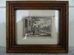 Antiek ingelijst prentje jongen en meisje 1850 curiosa kunst, Antiek en Kunst, Ophalen of Verzenden