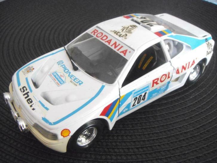 Peugeot 405 Raid No. 204, Rodania, Burago, 1/24, Paris-Dakar, Hobby en Vrije tijd, Modelbouw | Auto's en Voertuigen, Gebruikt