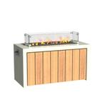 vuurtafel op gas (aluminium in elke ral-kleur met hardhout), Tuin en Terras, Verzenden, Nieuw, Gas, Vloer