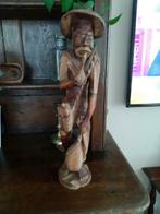 sculpture en bois Homme  à  la pipe 57cm, Enlèvement