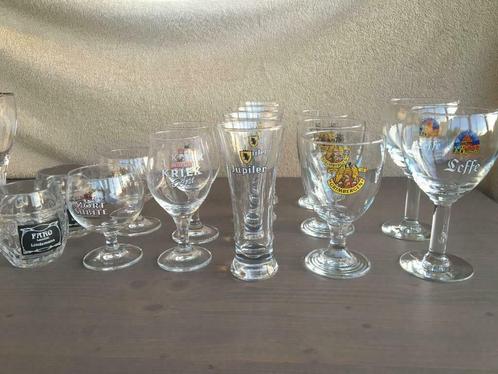 vintage bierglazen: Leffe, Jupiler, Grimbergen, Kriek, ..., Verzamelen, Biermerken, Nieuw, Glas of Glazen, Overige merken, Ophalen of Verzenden