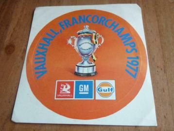 oude sticker francorchamps 1977 vauxhall fm gulf beker van d, Verzamelen, Verzenden, Nieuw