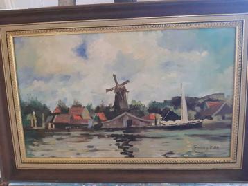 Zeer mooie olieverf op doek Nederlandse school beschikbaar voor biedingen