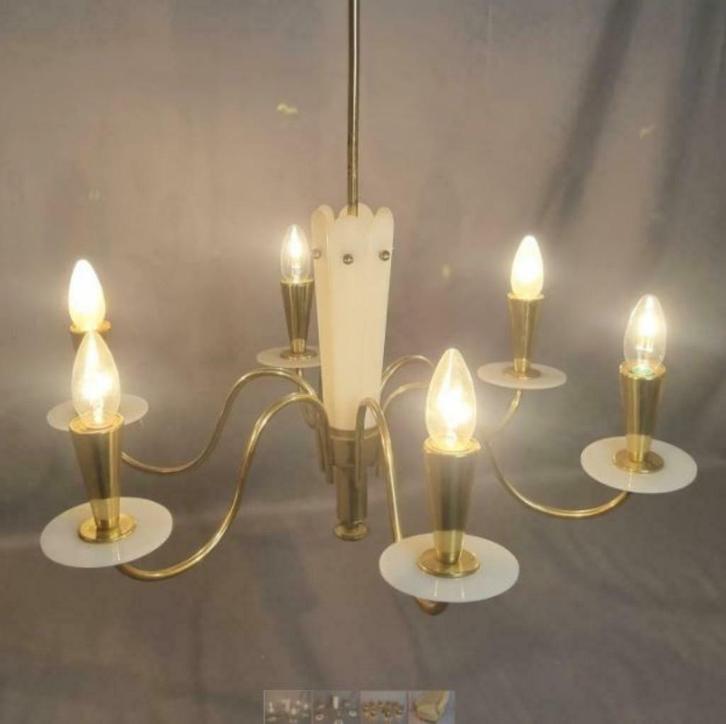 vintage luster-hanglamp Stilnovo 50er jaren, Antiek en Kunst, Curiosa en Brocante, Ophalen of Verzenden