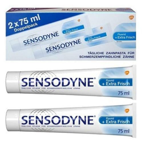 Tandpasta Sensodyne Fluoride 75 ml voordeelverpakking 2 st., Handtassen en Accessoires, Uiterlijk | Mondverzorging, Nieuw, Tandpasta