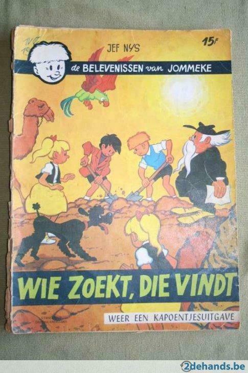 Wie zoekt, die vindt - Jef Nys - herdruk 1965, Boeken, Stripverhalen, Gelezen, Ophalen of Verzenden