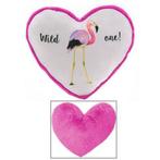 Pluche hart kussen roze Flamingo 42 cm, Kinderen en Baby's, Nieuw, Overige typen, Ophalen of Verzenden