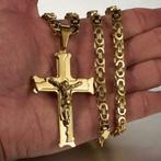 Koningsketting - Ernesto - goud kleur met kruis, Handtassen en Accessoires, Kettingen, Verzenden, Nieuw, Goud, Overige materialen