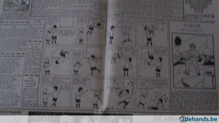 Kwik en Flupke Herge krantenstrook gag Kwik leert Flupke tur, Verzamelen, Stripfiguren, Gebruikt, Ophalen of Verzenden