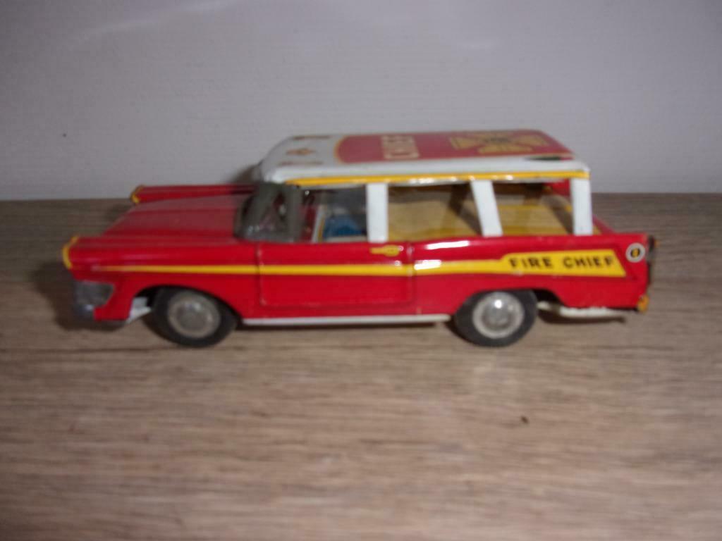 auto van de brandweercommandant van plaatstaal, Antiek en Kunst, Antiek | Speelgoed, Ophalen of Verzenden