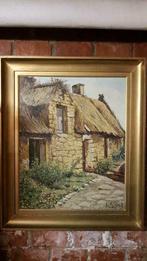 mooie schilderij met boeren huisje getekend Le Fevre 1963, Ophalen
