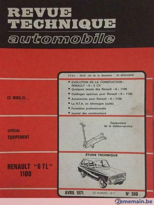 Revue technique automobile Renault "6 TL" 1100cc Type R 1180, Autos : Divers, Modes d'emploi & Notices d'utilisation, Enlèvement ou Envoi