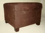 Nieuwe kleine bruine poef-/voetbank-/opbergkoffer 33x33 H 26, Huis en Inrichting, Ophalen of Verzenden, Nieuw, Stof
