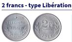 2 Francs Léopold III acier galvanisé Type Libération 1944 FR, Postzegels en Munten, Ophalen of Verzenden, Metaal, Losse munt