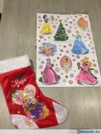 Kerst : Raamstickers + kerstsok Disney Princess, Diversen, Kerst, Ophalen of Verzenden, Nieuw
