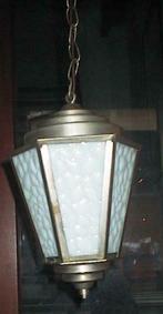 antieke art deco hang lamp opaliserend glas, Ophalen of Verzenden