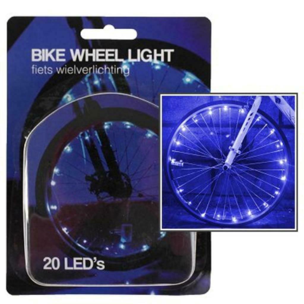 Genre Ramkoers over ② Fiets wielverlichting spaakverlichting 20 leds rood of blauw —  Accessoires vélo | Éclairage de vélo — 2ememain
