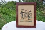 §  lithographie garde civique belge  cadre a remplacer (2), Ophalen of Verzenden