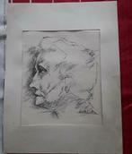 Tekening Zijaanzicht door  Edith Calle, Antiek en Kunst, Ophalen of Verzenden