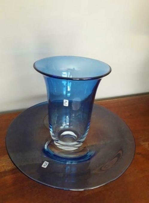 Vase + bol en cristal Christinenhütte, Antiquités & Art, Antiquités | Verre & Cristal, Enlèvement ou Envoi