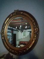 Beau miroir ovale ancien du 18ème siècle avec cadre en bois, Enlèvement ou Envoi