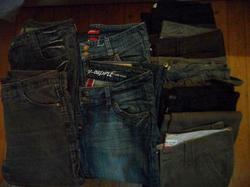 lot van 9 lange broeken, Kleding | Dames, Broeken en Pantalons, Gedragen, Maat 36 (S), Zwart, Ophalen