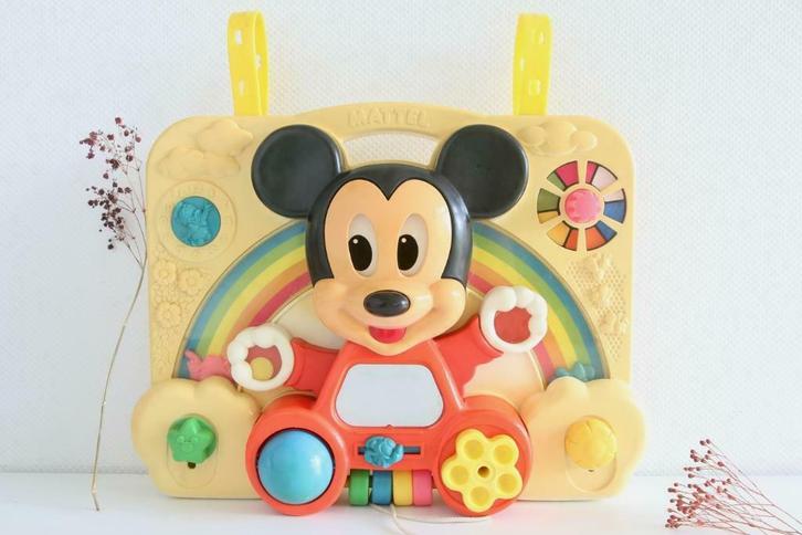 Tableau d'éveil Mickey - Mattel années 1980, Kinderen en Baby's, Speelgoed | Educatief en Creatief, Gebruikt, Ontdekken, Met geluid