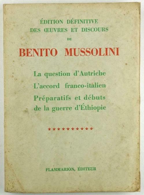 Benito Mussolini 1938 Oorlog Ethiopië Ongelezen exemplaar, Antiquités & Art, Antiquités | Livres & Manuscrits, Enlèvement ou Envoi