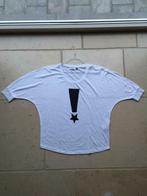 t-shirt blanc dames 'ONLY', avec point d'exclamation, Small, Taille 36 (S), Porté, Manches longues, Enlèvement ou Envoi